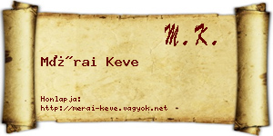 Mérai Keve névjegykártya